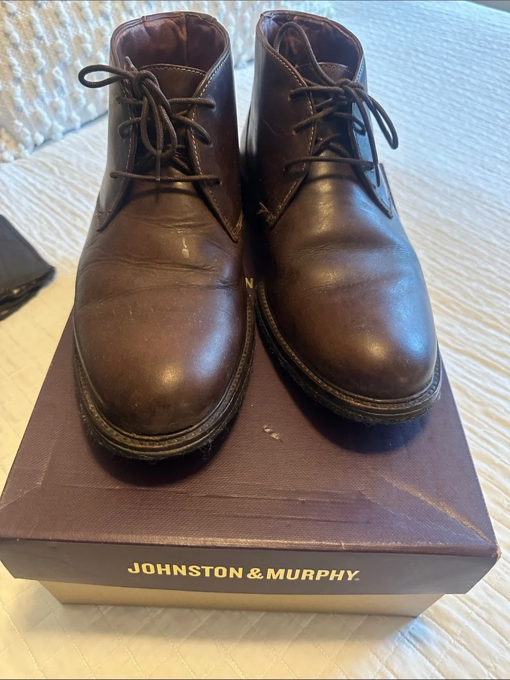 Johnston & Murphy Dark Brown Leather Chukka Boots